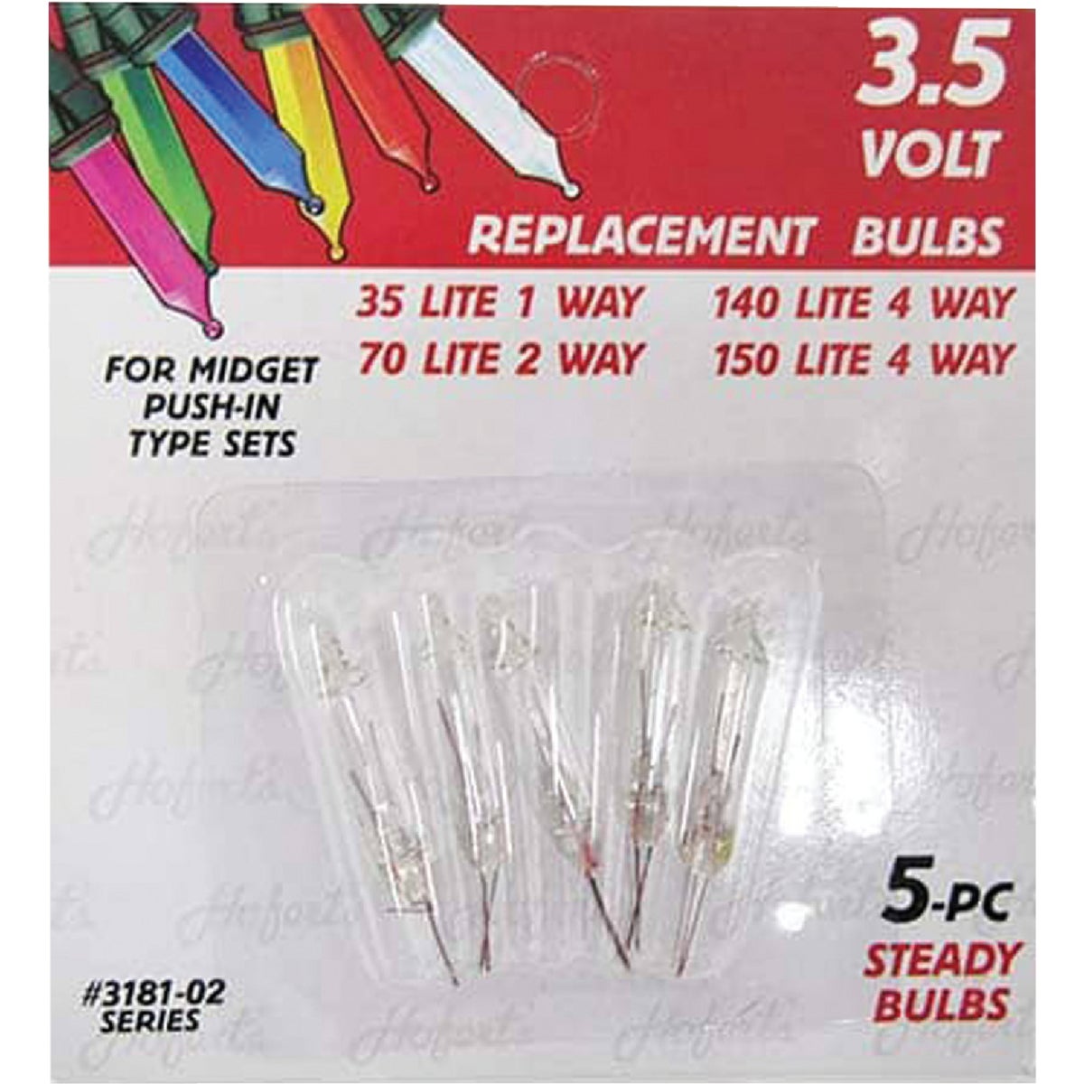 5PK 3.5V CLEAR BULB