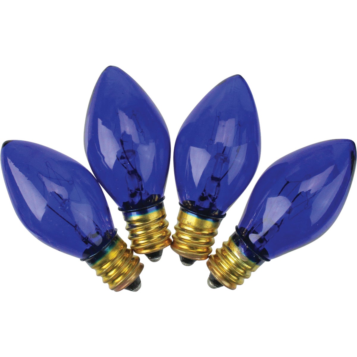 4PK C7 BLUE TRANS BULB