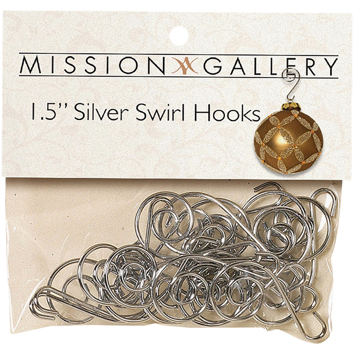 24PK 1.5" SLV SWIRL HOOK