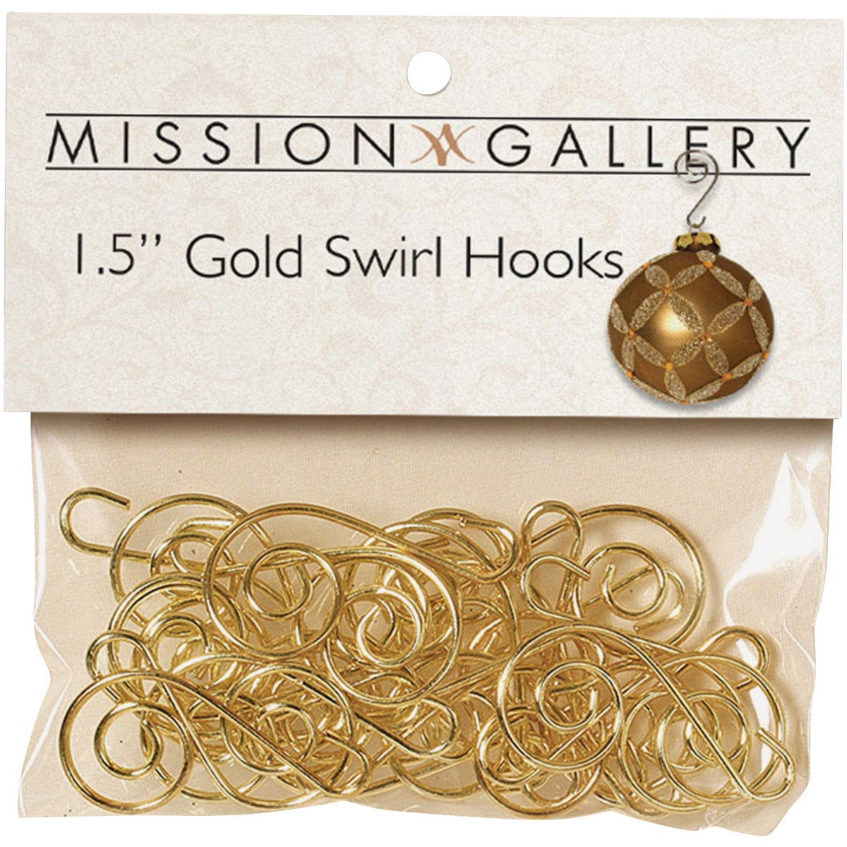 24PK 1.5" GLD SWIRL HOOK