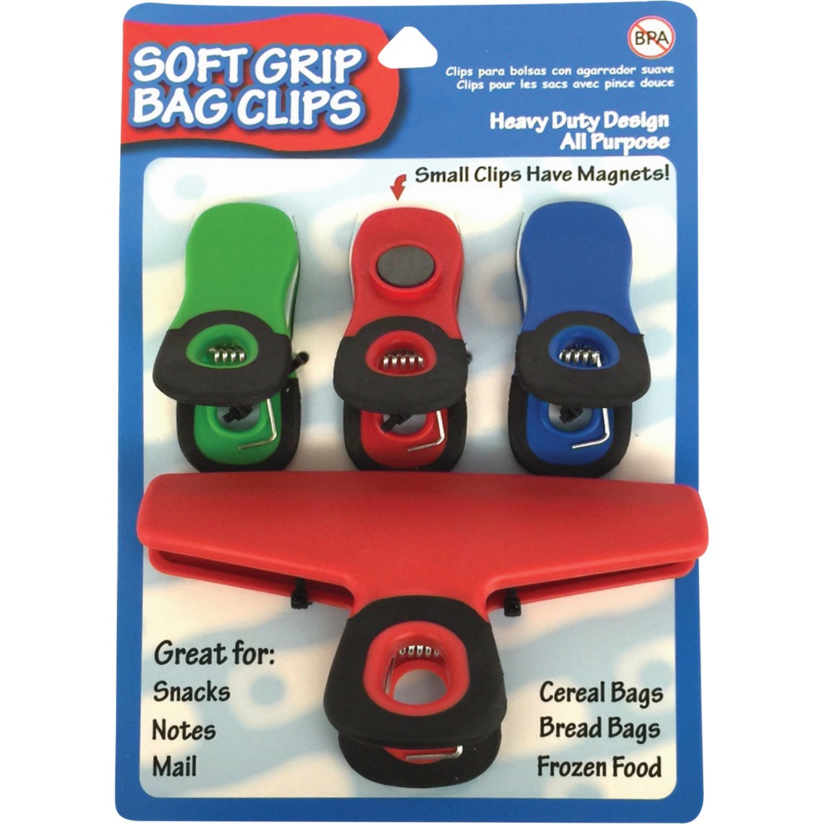 SOFT GRIP BAG CLIPS