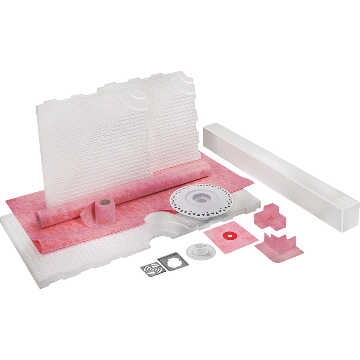 PROVA SHOWER System Kit 48 In. x 48 In. Center Drain with Curb