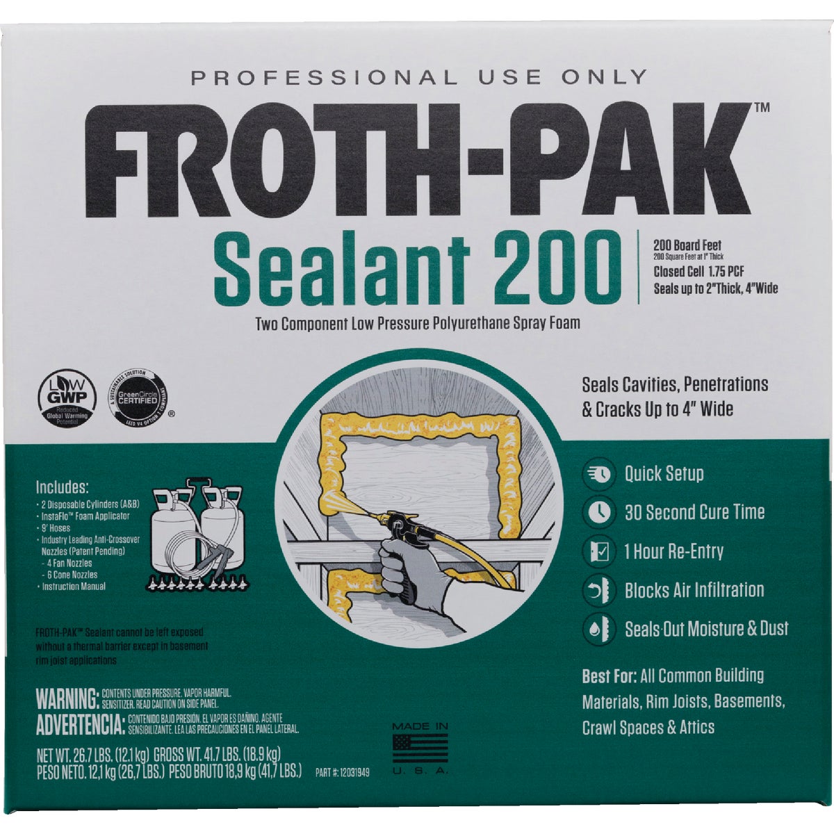 Froth-Pak 200 Two-Component Polyurethane Foam Sealant Kit