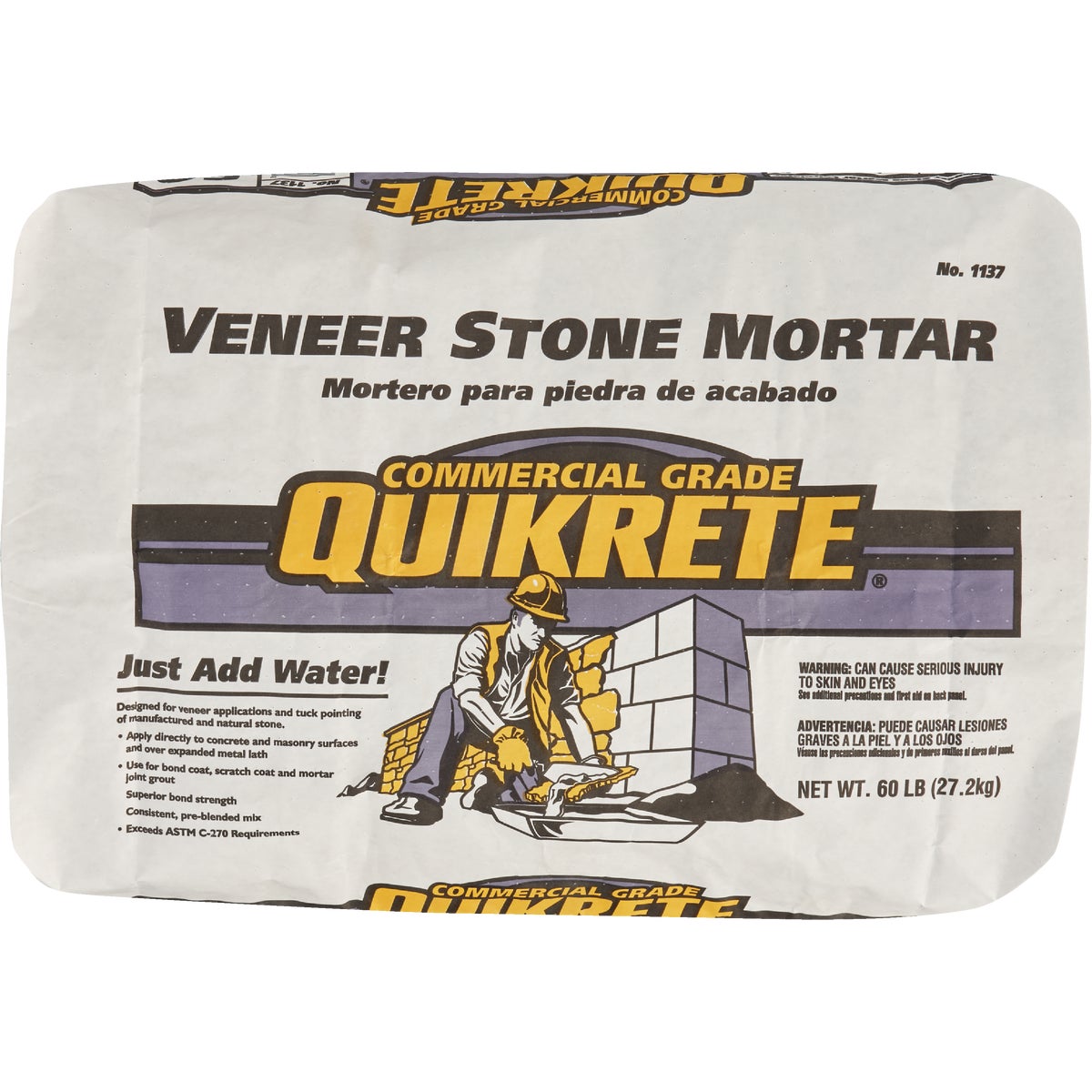 Quikrete 60 Lb. Gray Type S Veneer Stone Mortar Mix