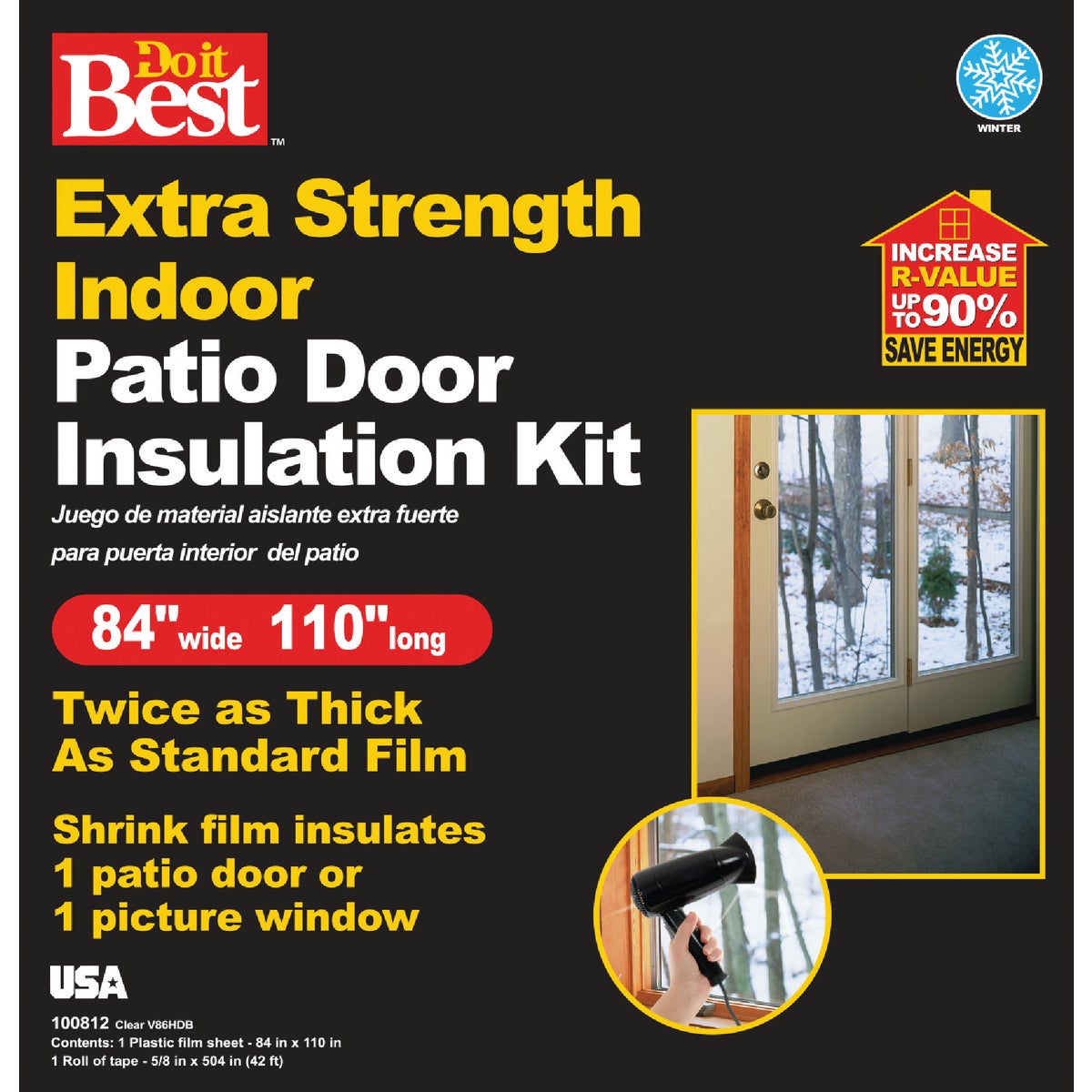 Do it Best 84 In. W. x 110 In. L. Indoor Patio Door/Window Shrink Film