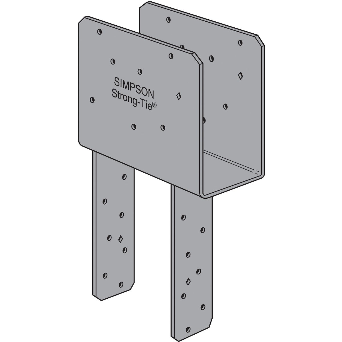 ECCQ End Column Cap for 4x Beam, 6x Post, with Strong-Drive SDS Screws