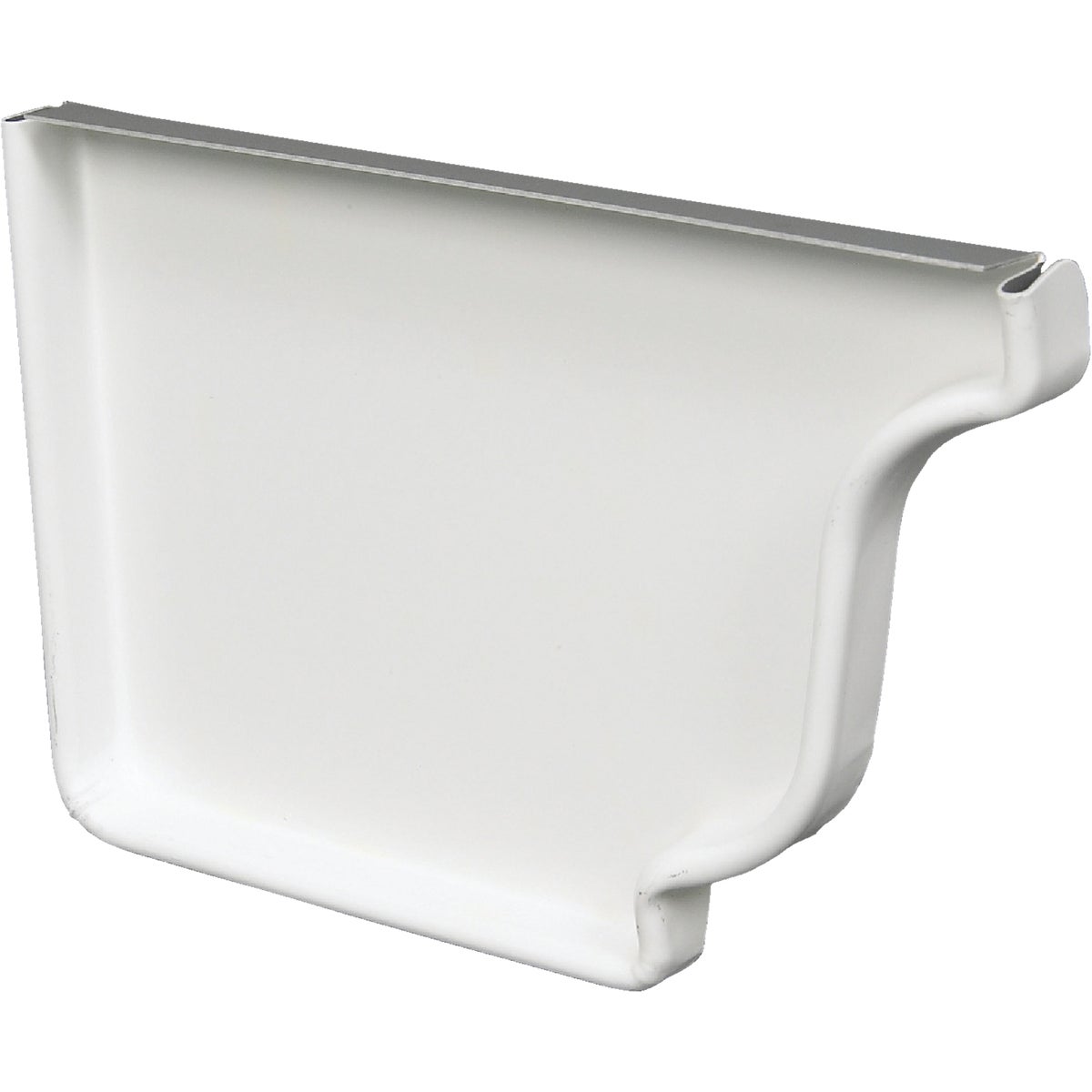 Spectra Metals 5 In. Aluminum White Left Gutter End Cap