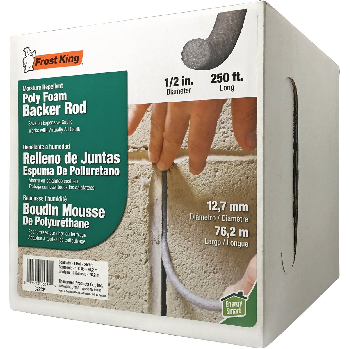 Frost King 1/2 In. x 250 Ft. Poly Foam Backer Rod