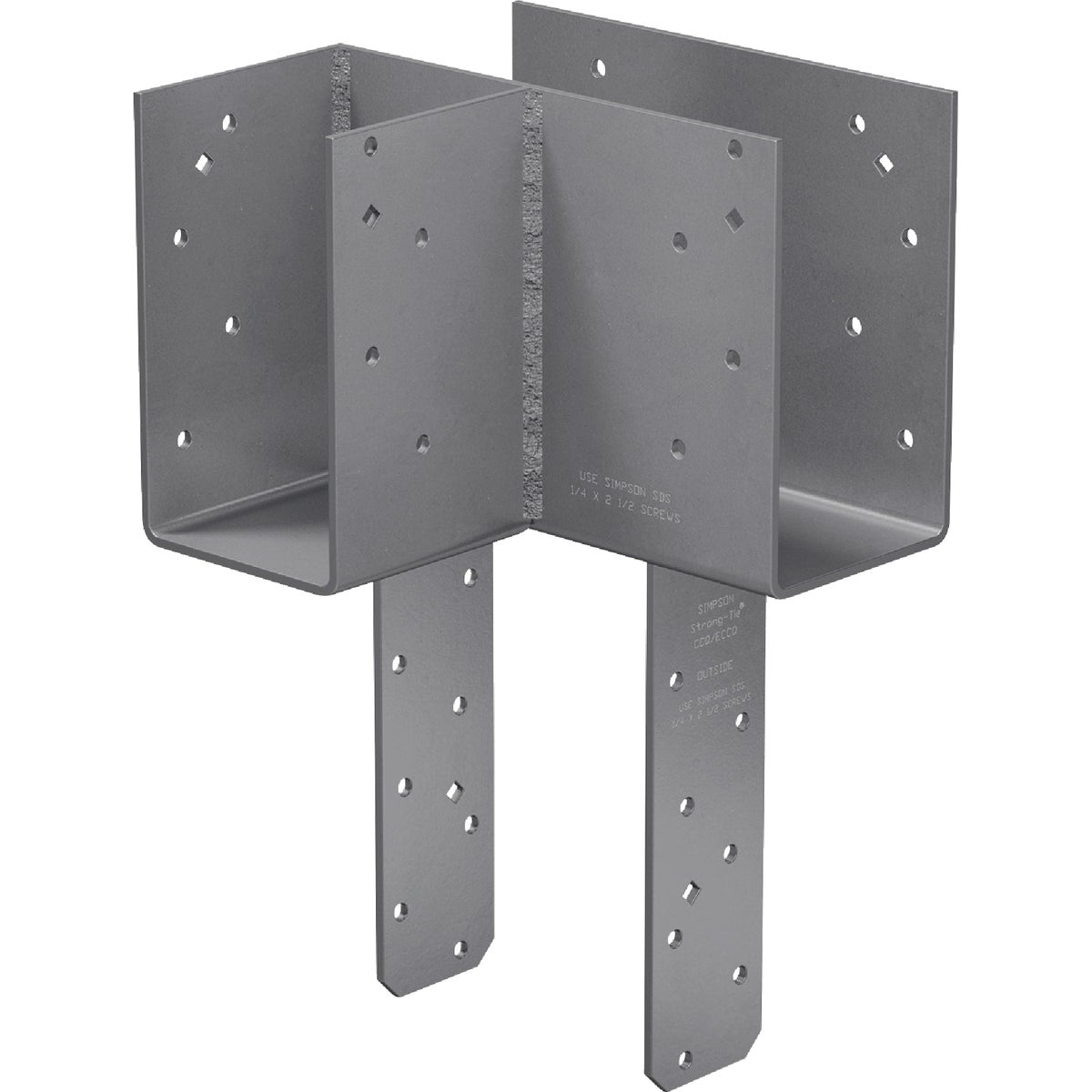 Simpson Strong-Tie ECCLLQ L-Shape End Column Cap for 4x Beam, 6x Post with Strong-Drive SDS Screws, Skewed Left