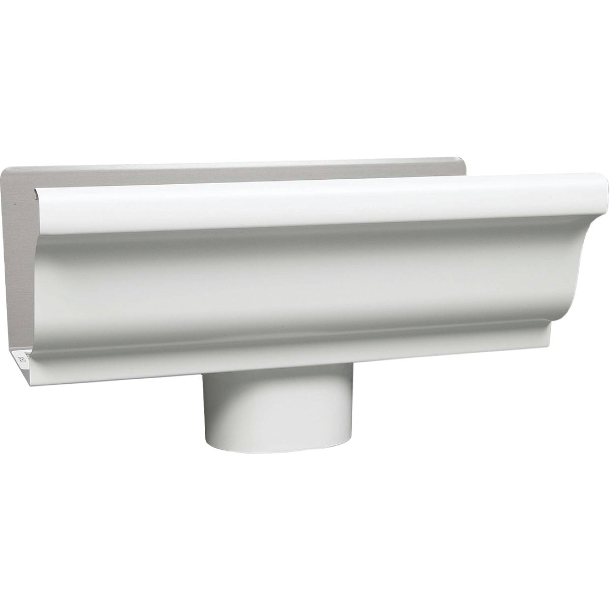 Amerimax 5 In. K Style Galvanized White Gutter Drop Outlet