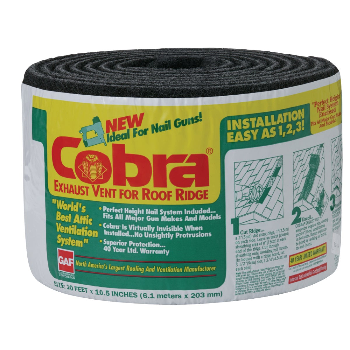 Cobra 20 Ft. Rolled Ridge Vent