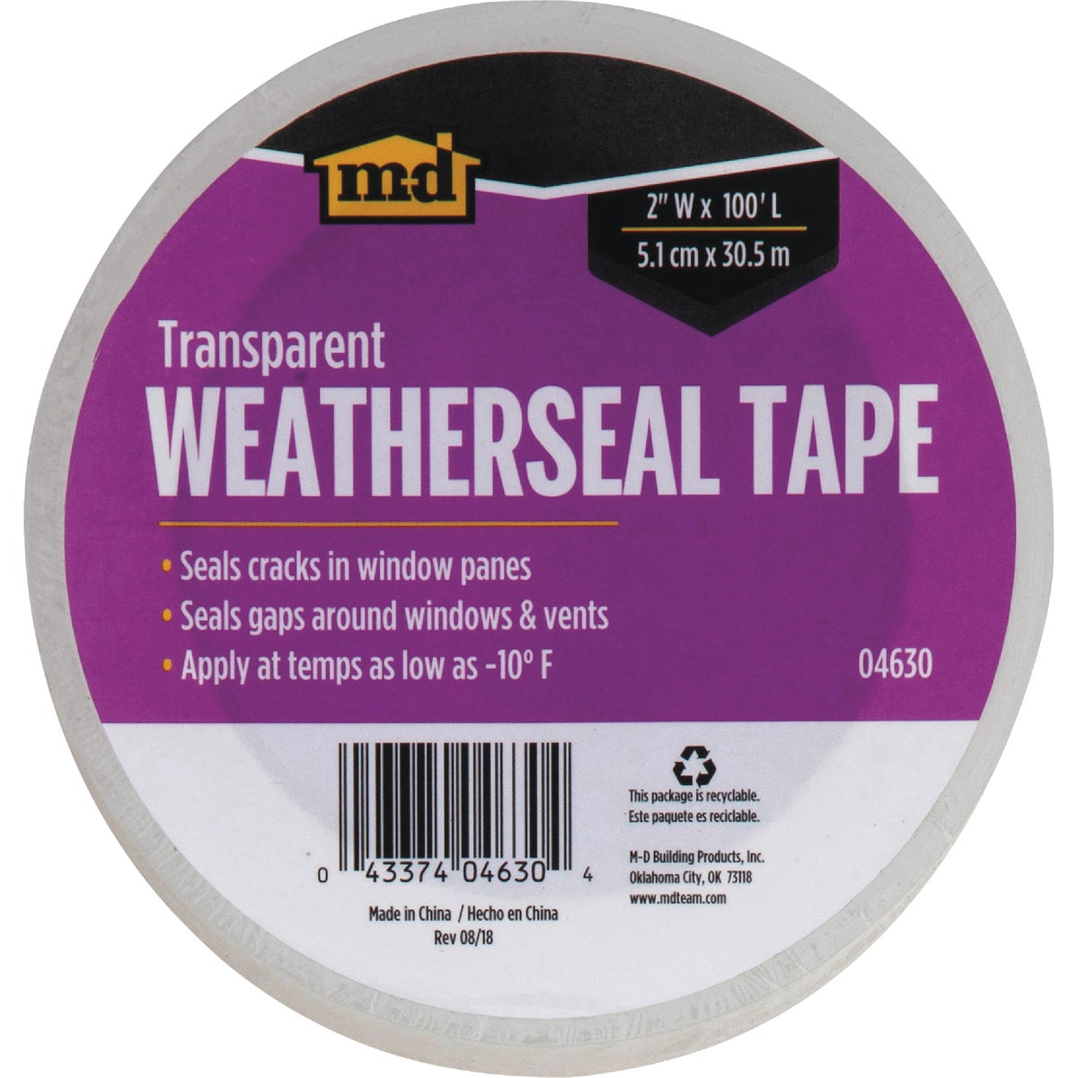 M-D 2 In. x 100 Ft. Transparent Weatherseal Tape