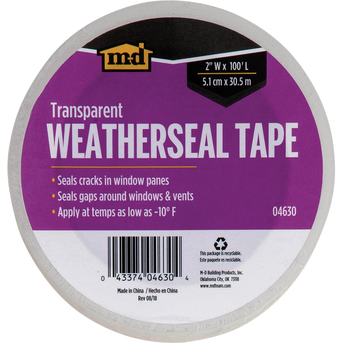 M-D 2 In. x 100 Ft. Transparent Weatherseal Tape