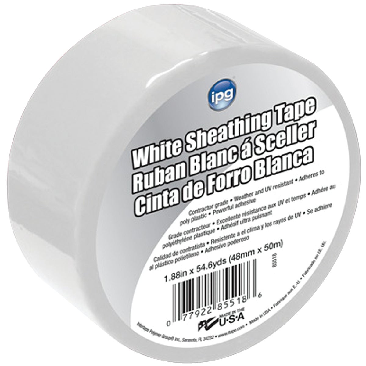 IPG 1.89 In. x 55 Yds. White Sheathing Tape