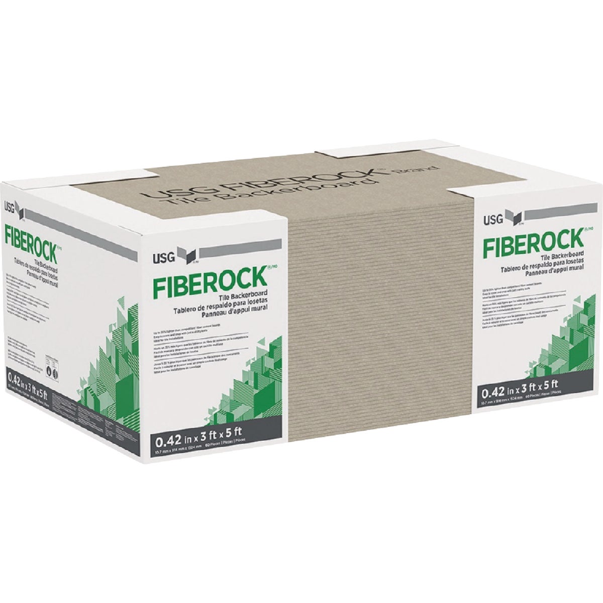 Fiberock .42 In. x 3Ft. X 5 Ft. Tile Backerboard Panel