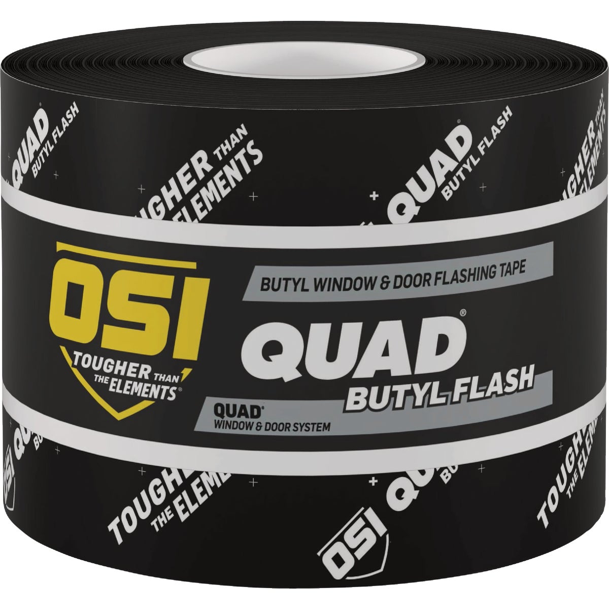 OSI QUAD 4 In. x 75 Ft. Butyl Flash Self-Adhering Flexible Flashing Tape, Black Roll