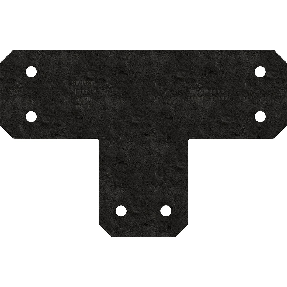 Simpson Strong-Tie Outdoor Accents Avant Collection 6 In. x 6 In. ZMAX Black Powder-Coated T Strap