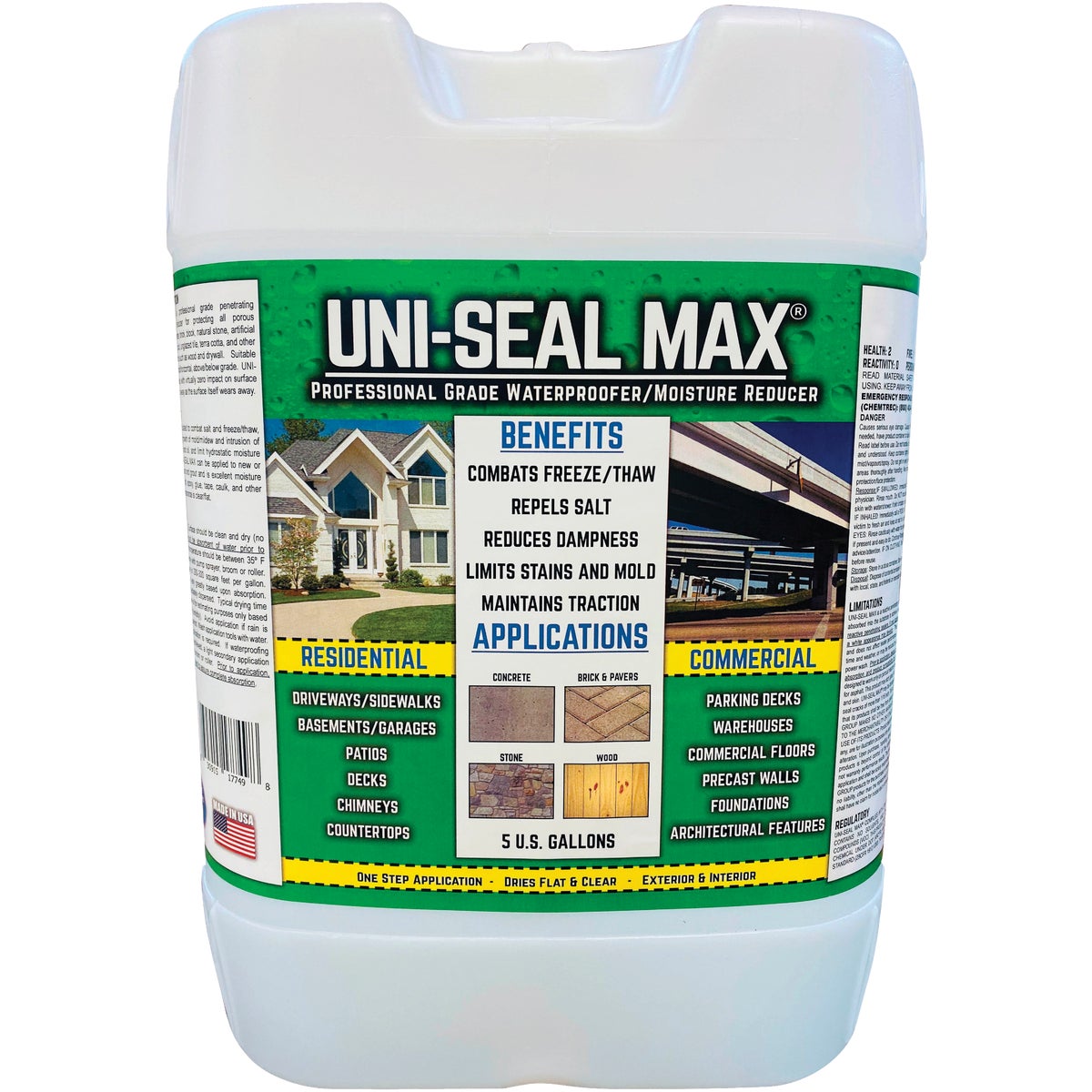 Uni-Seal Max Concrete & Masonry Sealant, 5 Gal.