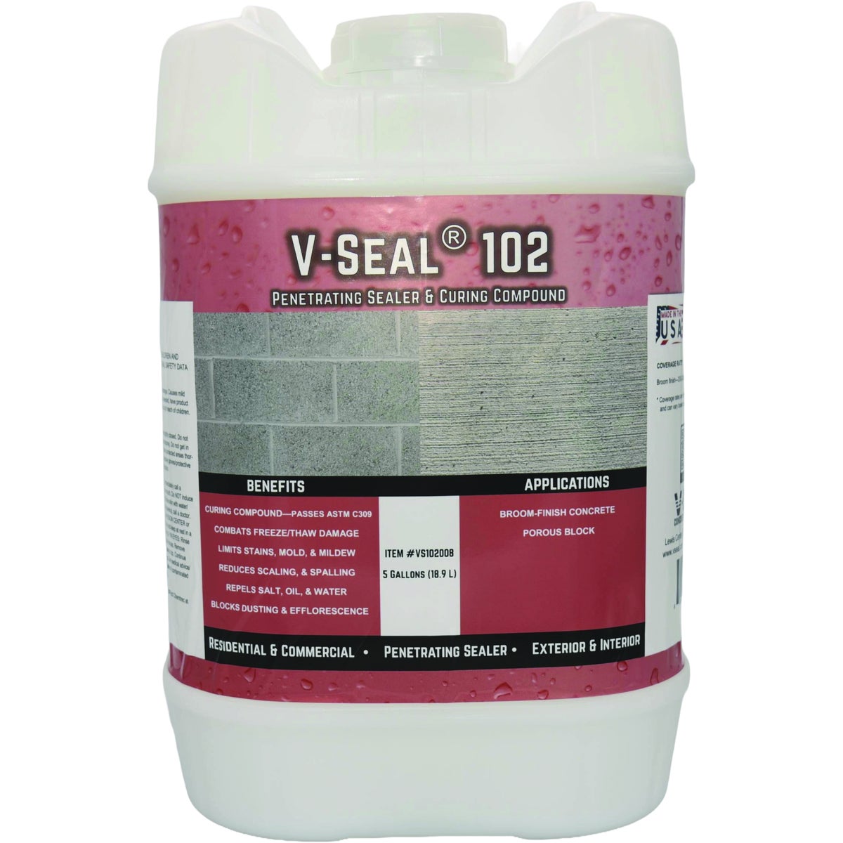 V-Seal 102 Penetrating Sealer & Curing Compound, 5 Gal.