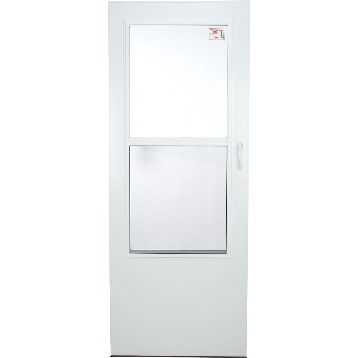 Larson Value-Core 32 In. W x 80 In. H x 1 In. Thick White Self-Storing Aluminum Storm Door