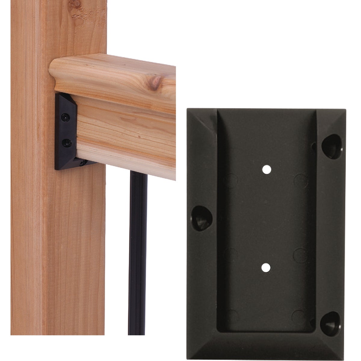 Deckorators Black Plastic Rail Bracket (2-Pack)