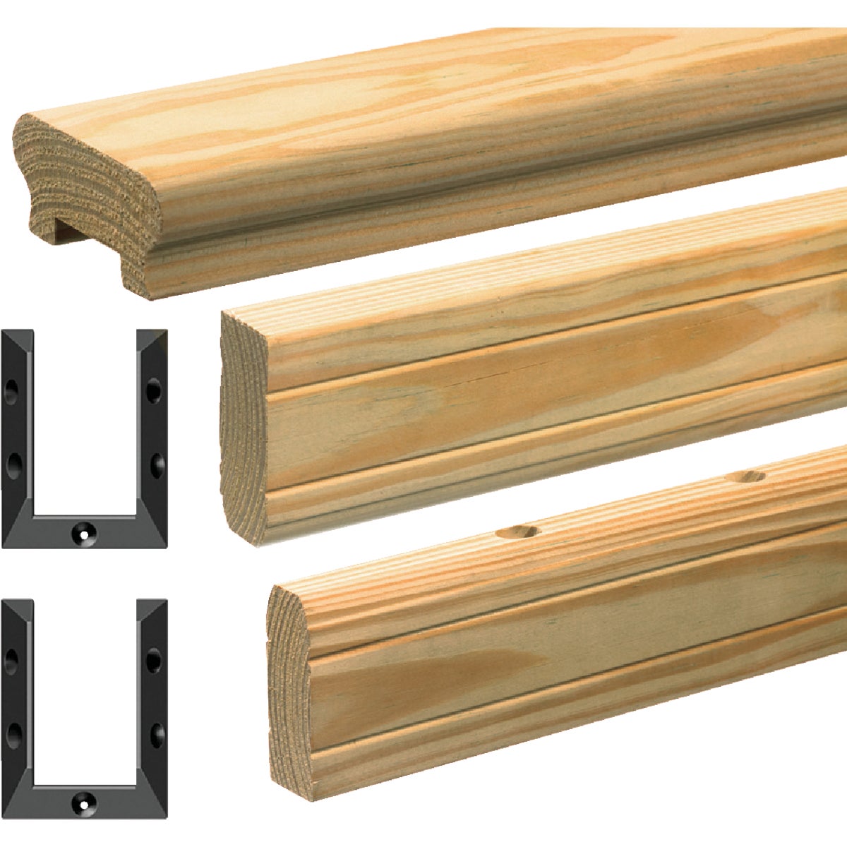 Outdoor Essentials 2 In. x 4 In. x 72 In. Pine Railing Kit