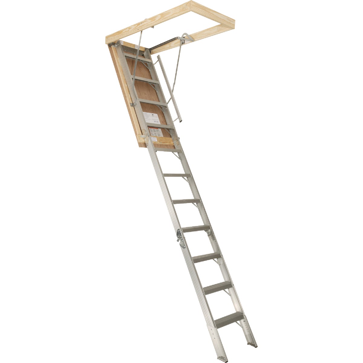 Louisville Elite 7 Ft. 8 In. to 10 Ft. 3 In. 22-1/2 In. x 54 In. Aluminum Attic Stairs, 375 Lb. Load