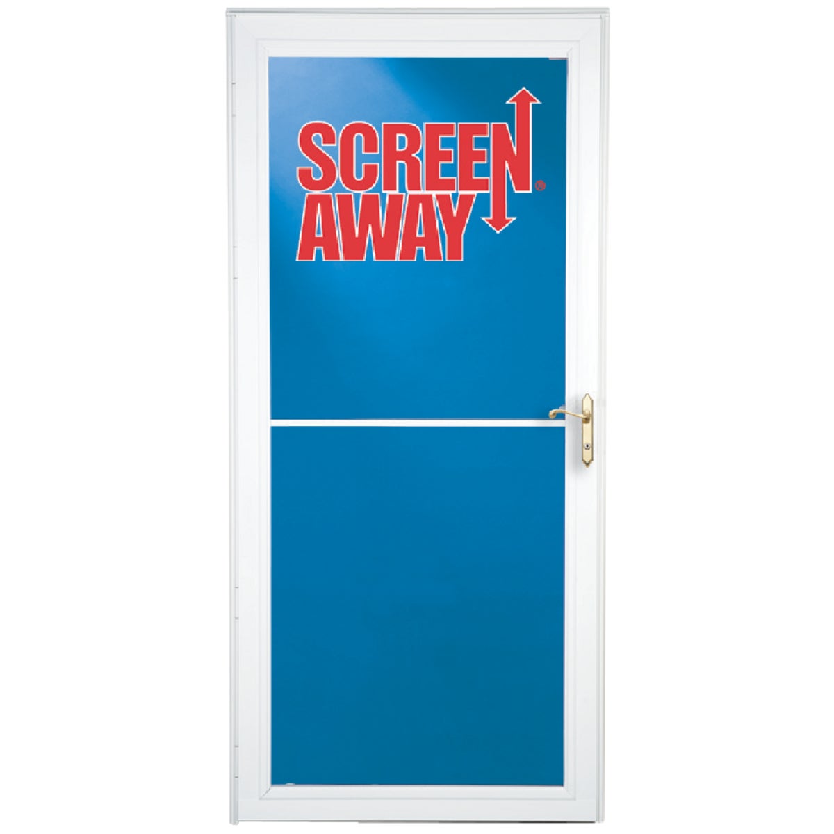 Larson Screenaway Lifestyle 32 In. W x 81 In. H x 1-3/8 In. Thick White Full View Aluminum Storm Door