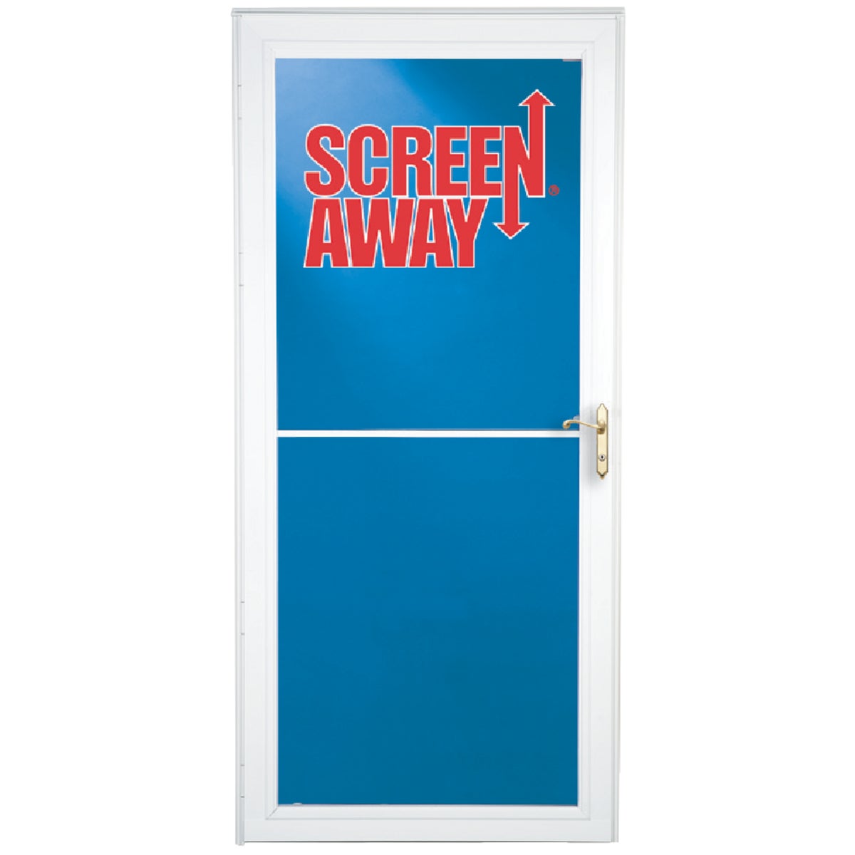 Larson Screenaway Lifestyle 36 In. W x 81 In. H x 1-3/8 In. Thick White Full View Aluminum Storm Door