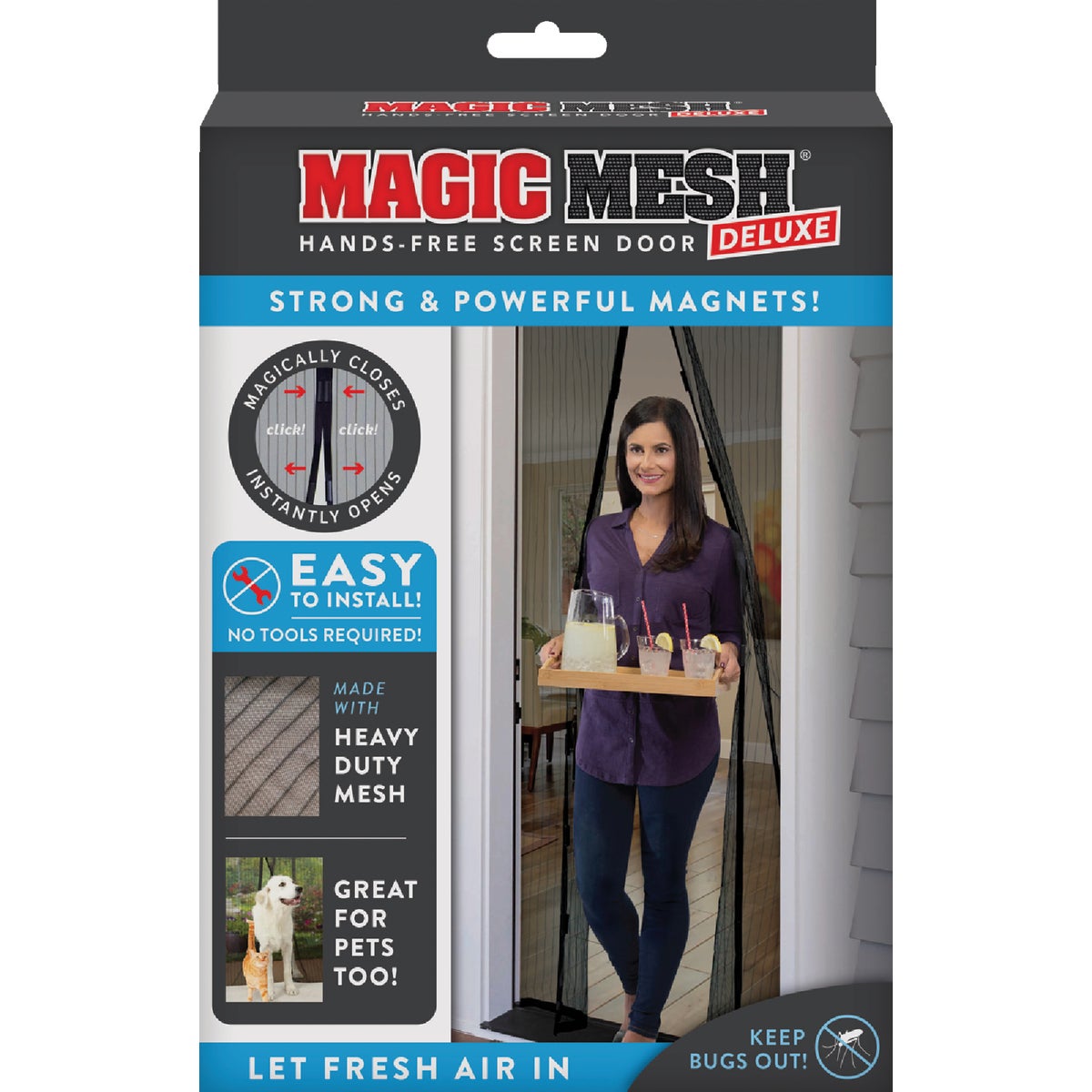 Magic Mesh Hands-Free Retractable Door Screen