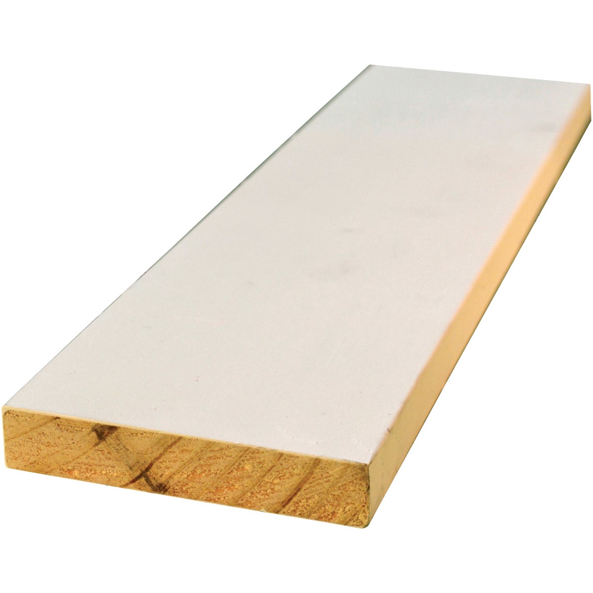 Alexandria Moulding 1 In. W. x 4 In. H. x 8 Ft. L. White Finger Joint Pine Board