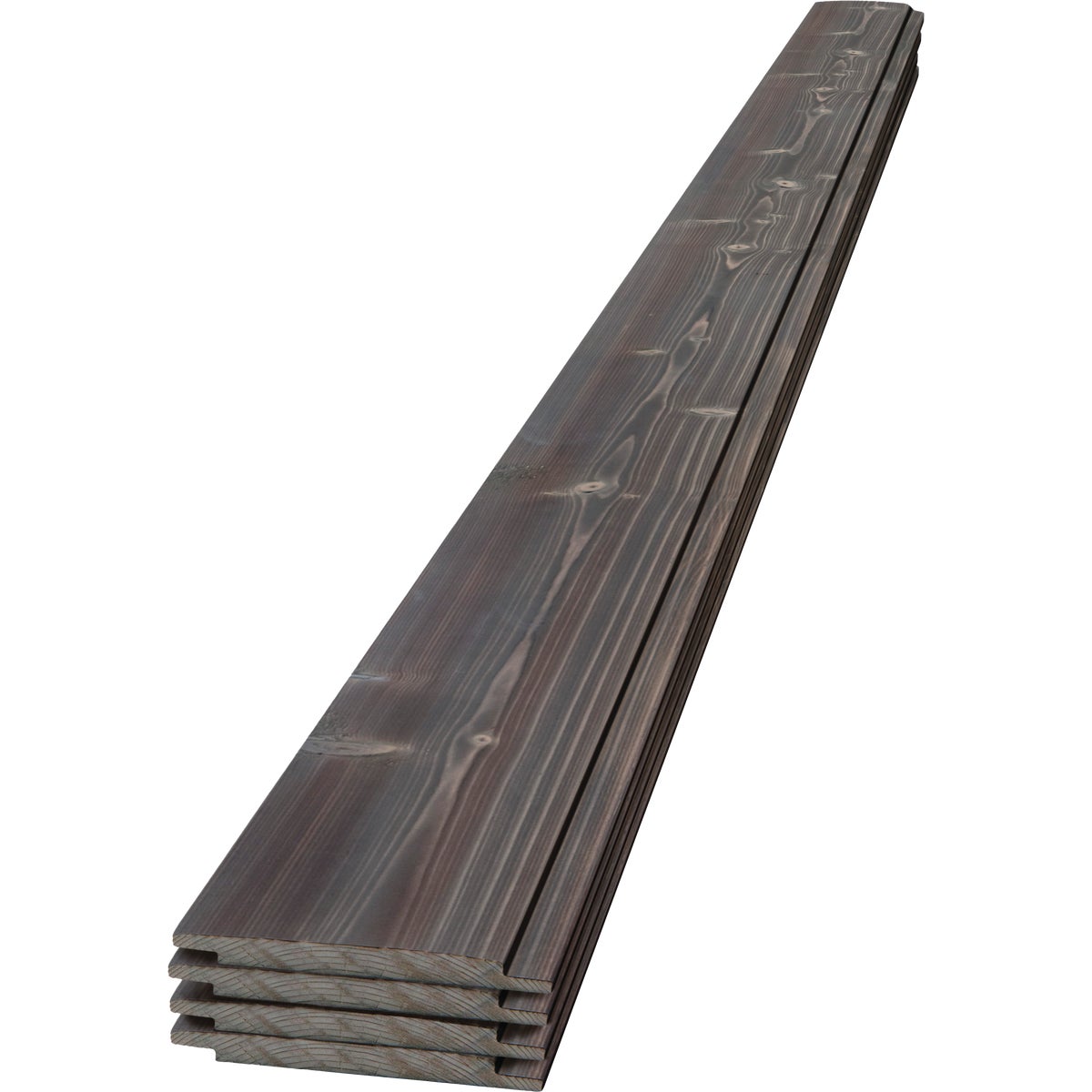 UFP-Edge 6 In. W x 8 Ft. L x 1 In. Thick Charred Ash Wood Shiplap Board (12.33 Sq. Ft./4-Pack)