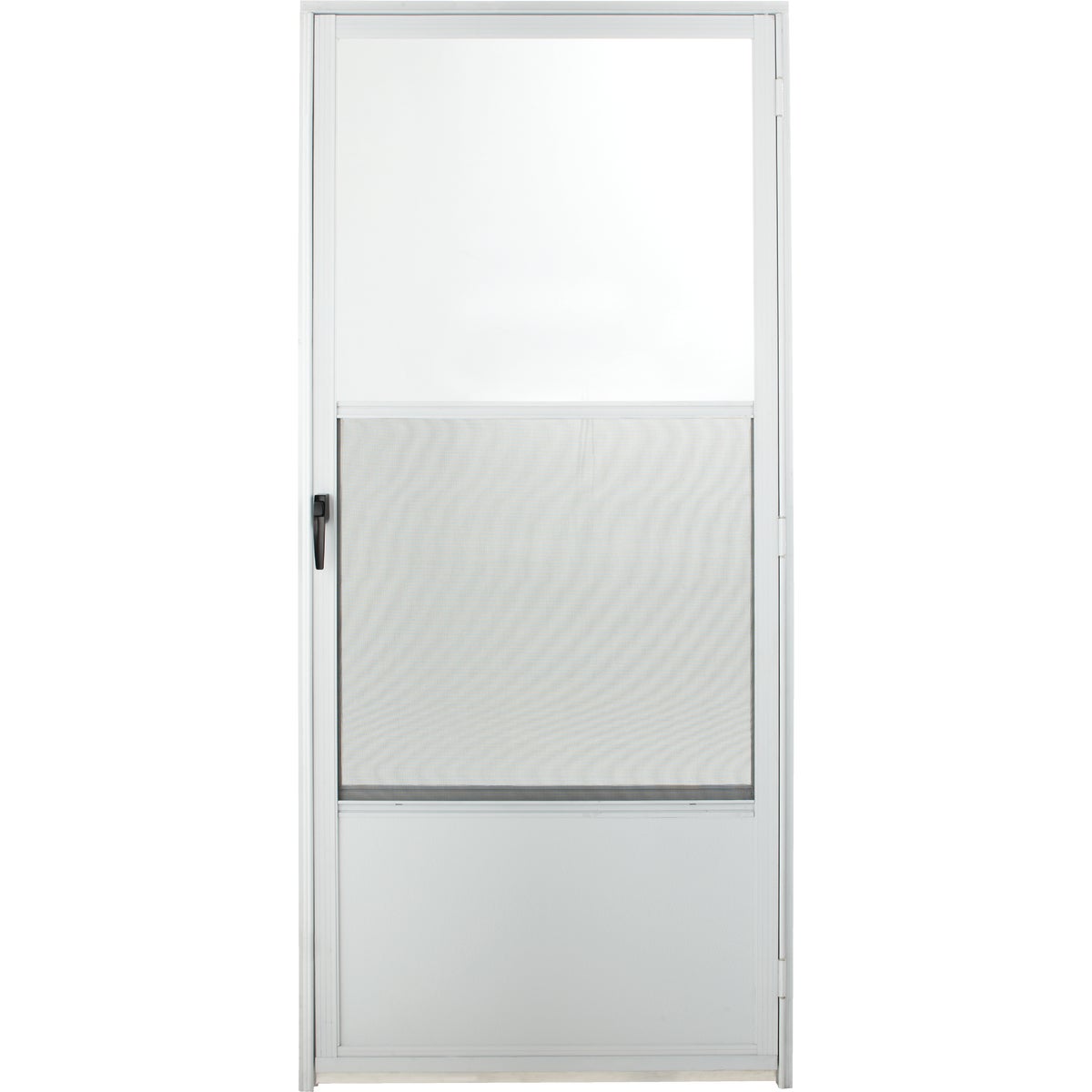 Croft Imperial Style 36 In. W x 80 In. H x 1 In. Thick White Self-Storing Aluminum Storm Door