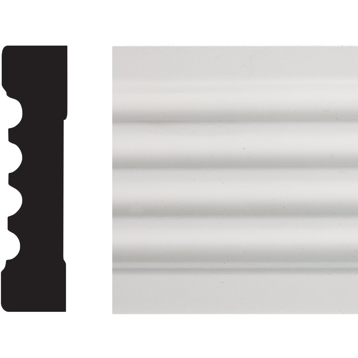 House of Fara 3/4 In. W. x 3 In. H. x 8 Ft. L. White MDF Fluted Casing Molding