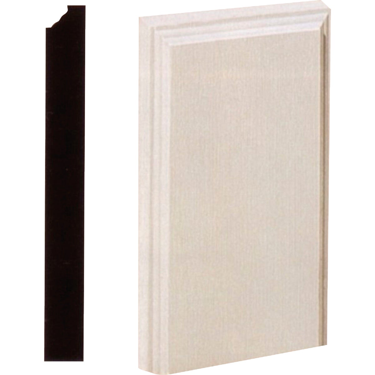 House of Fara 1-1/8 In. W. x 4-1/2 In. H. x 8 In. L. White MDF Plinth Block