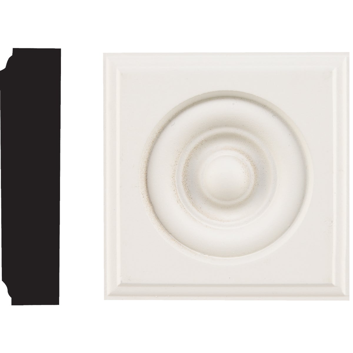 House of Fara 7/8 In. x 3-1/2 In. Primed MDF Rosette