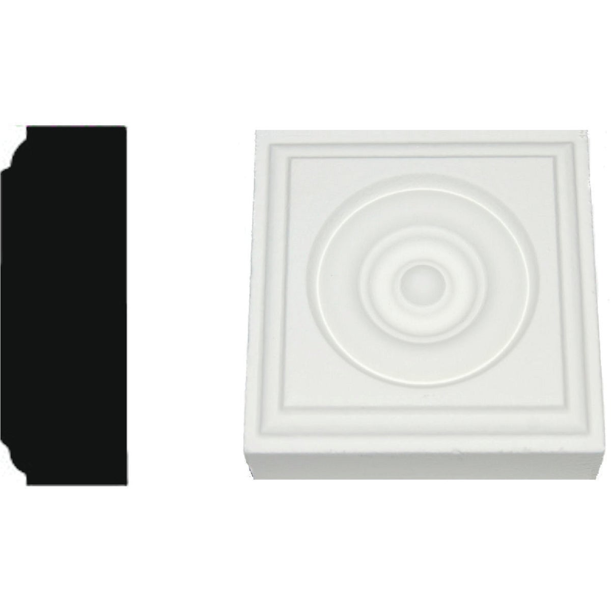 House of Fara 7/8 In. x 2-1/2 In. Primed MDF Rosette