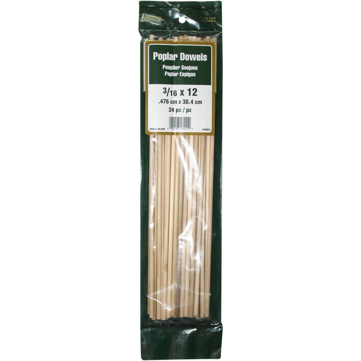 Madison Mill 3/16 In. x 12 In. Poplar Dowel Rod (24 Pieces)