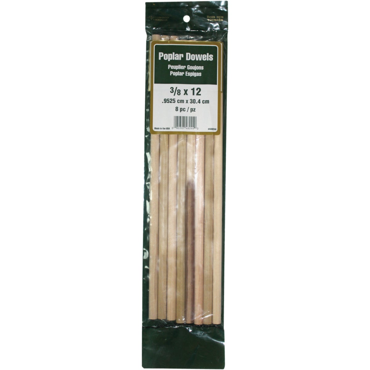 Madison Mill 3/8 In. x 12 In. Poplar Dowel Rod (8 Pieces)