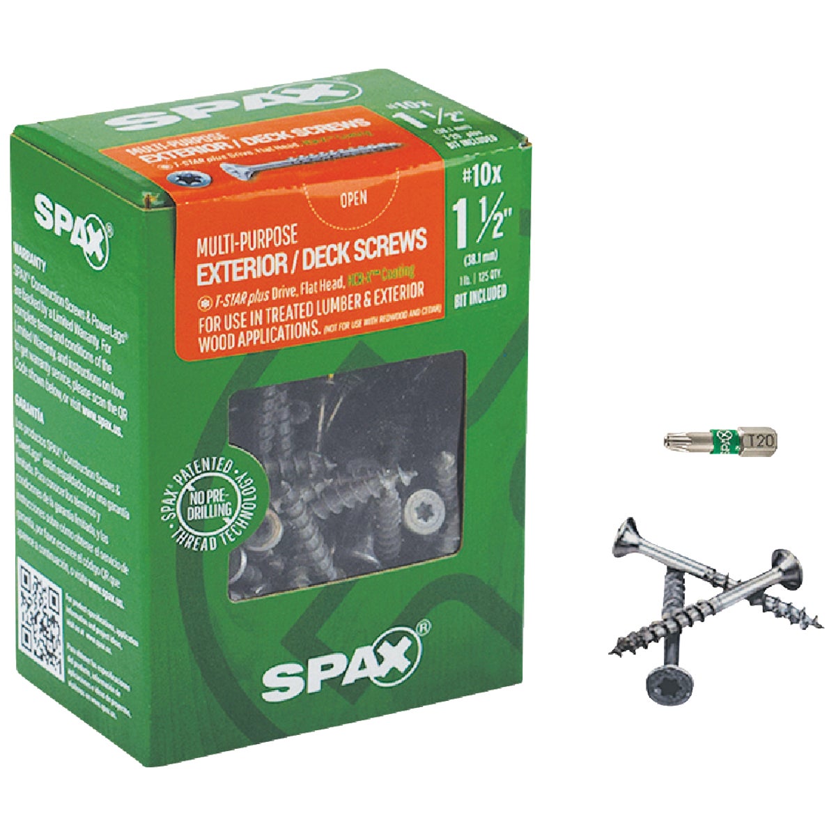 Spax #10 x 1-1/2 In. Flat Head Exterior Multi-Material Construction Screw (1 Lb. Box)
