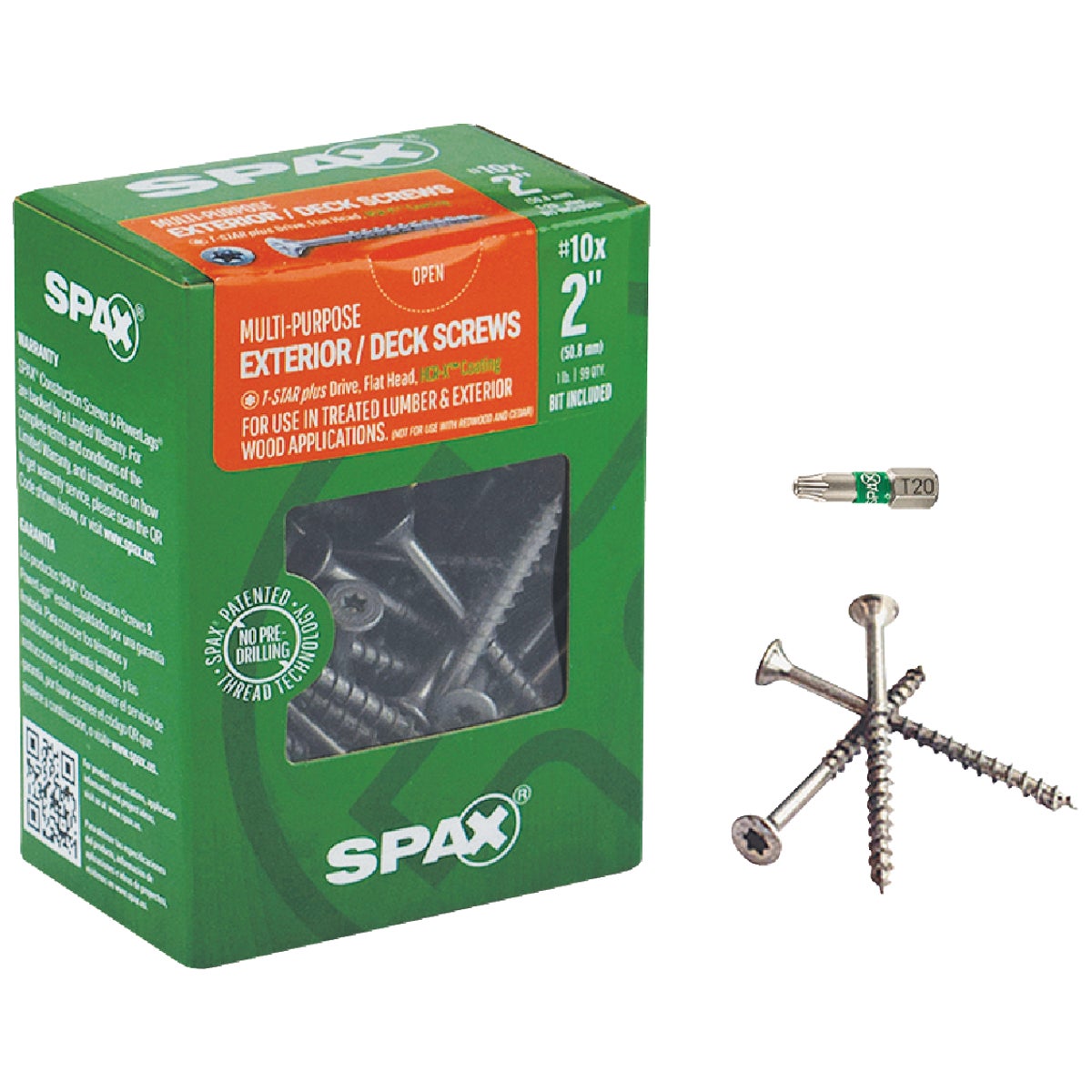 Spax #10 x 2 In. Flat Head Exterior Multi-Material Construction Screw (1 Lb. Box)