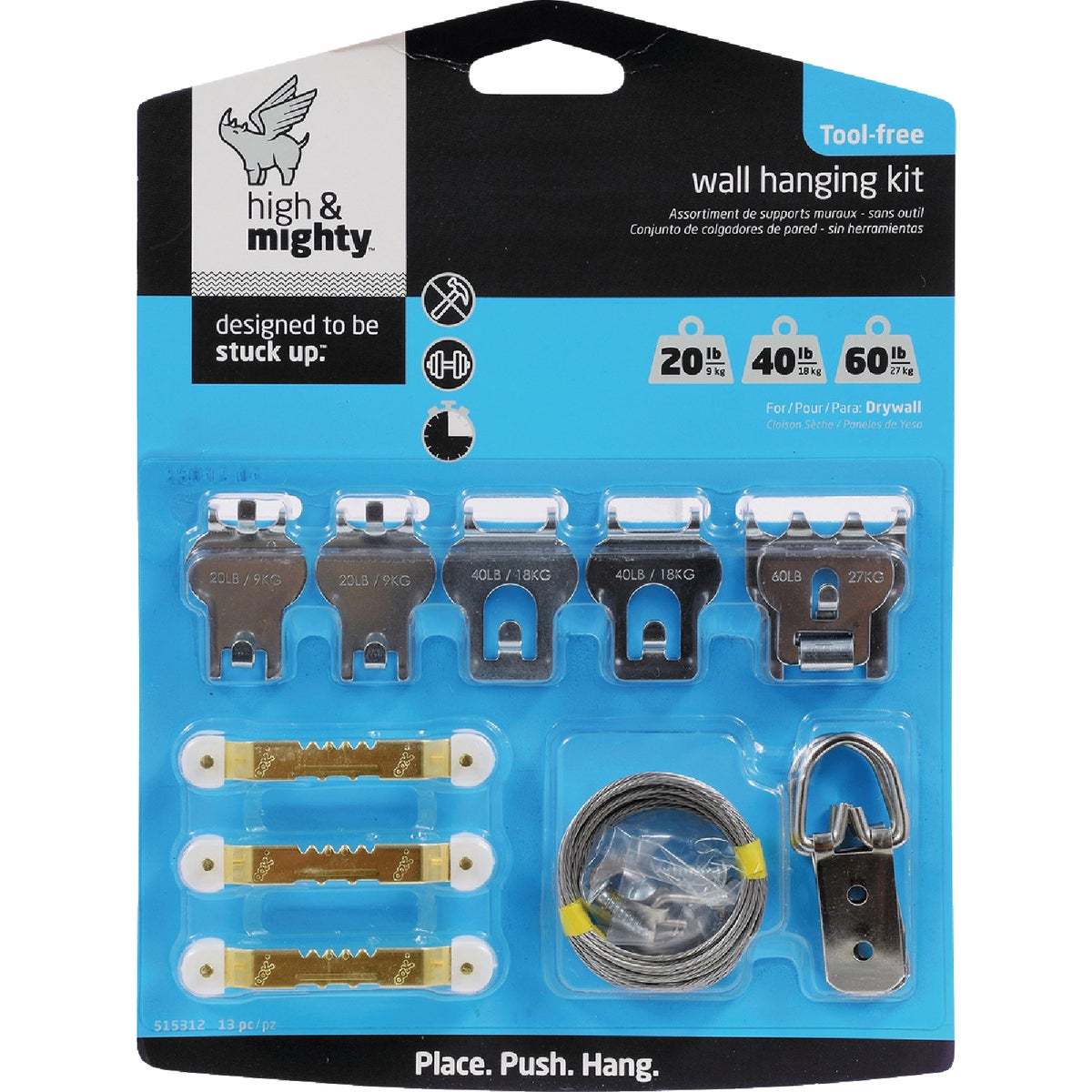 High and Mighty 20 Lb. to 60 Lb. Picture Hanger Kit (13-Piece)