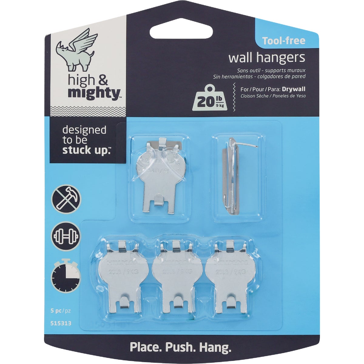Hillman High and Mighty 20 Lb. Capacity Picture Hanger (5 Piece)