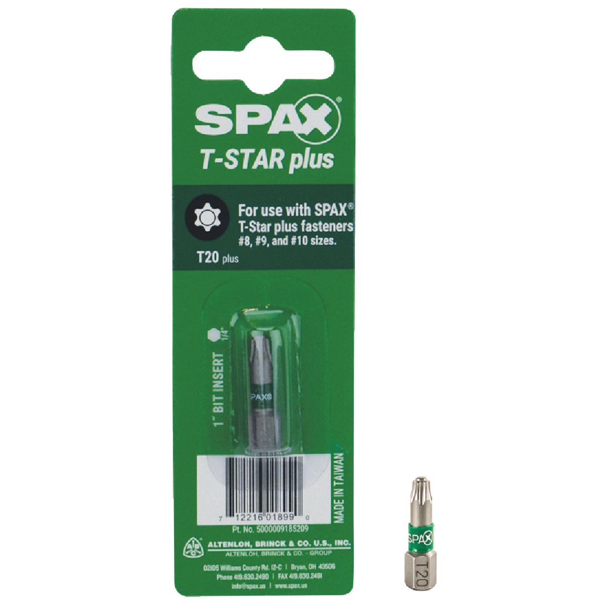 Spax 1/4 In. x 1 In. T20 T-Star Plus Insert Screwdriver Bit