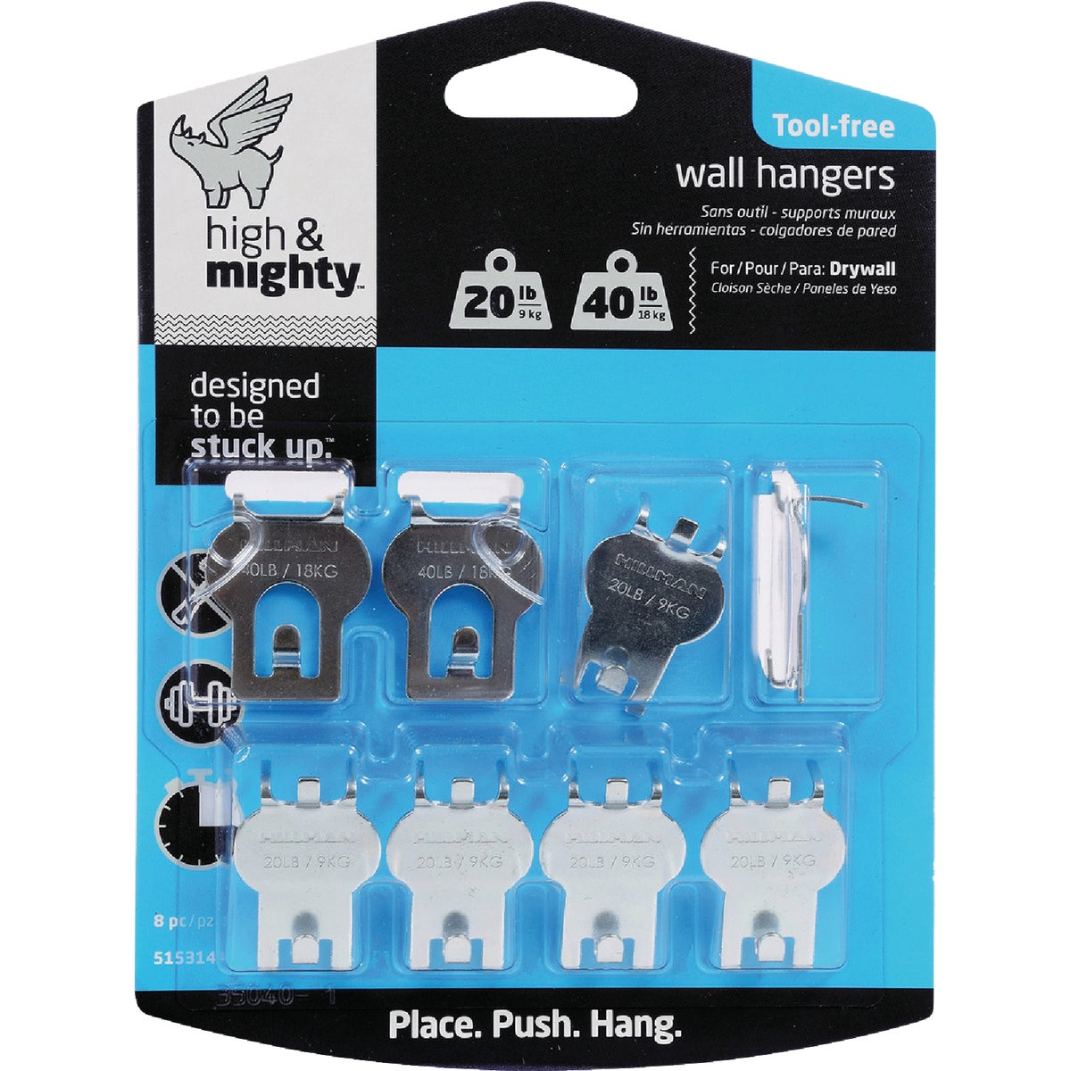 High and Mighty 20 Lb. to 40 Lb. Picture Hanger Kit (8-Piece)
