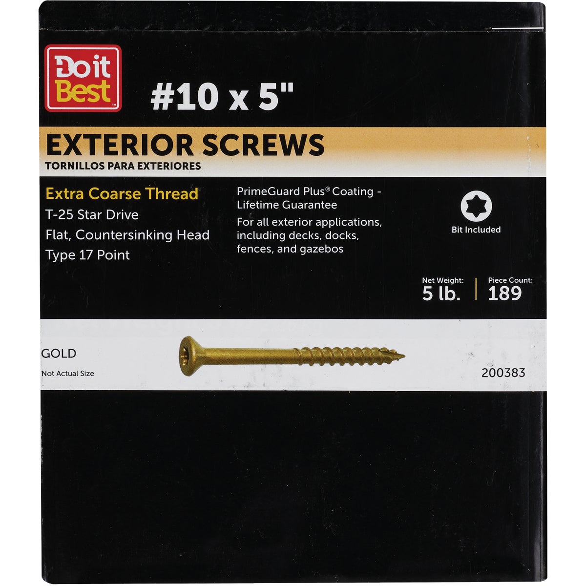 Do it #10 x 5 In. Gold Star Bugle-Head Wood Exterior Screw (5 Lb. Box)