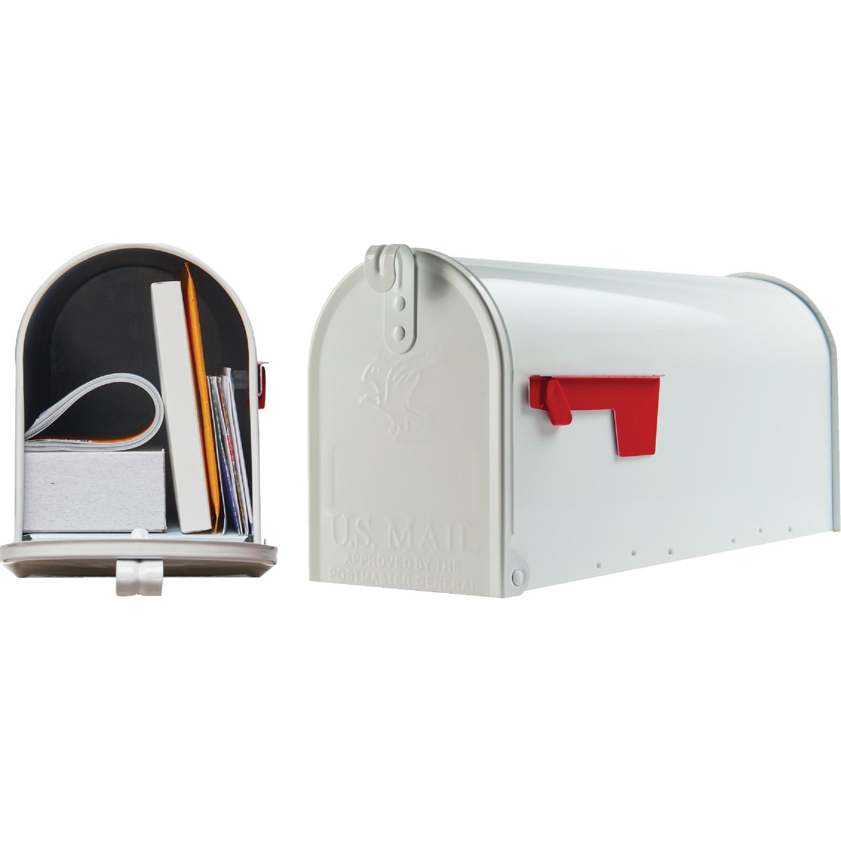 Gibraltar Elite T1 White Steel Rural Post Mount Mailbox