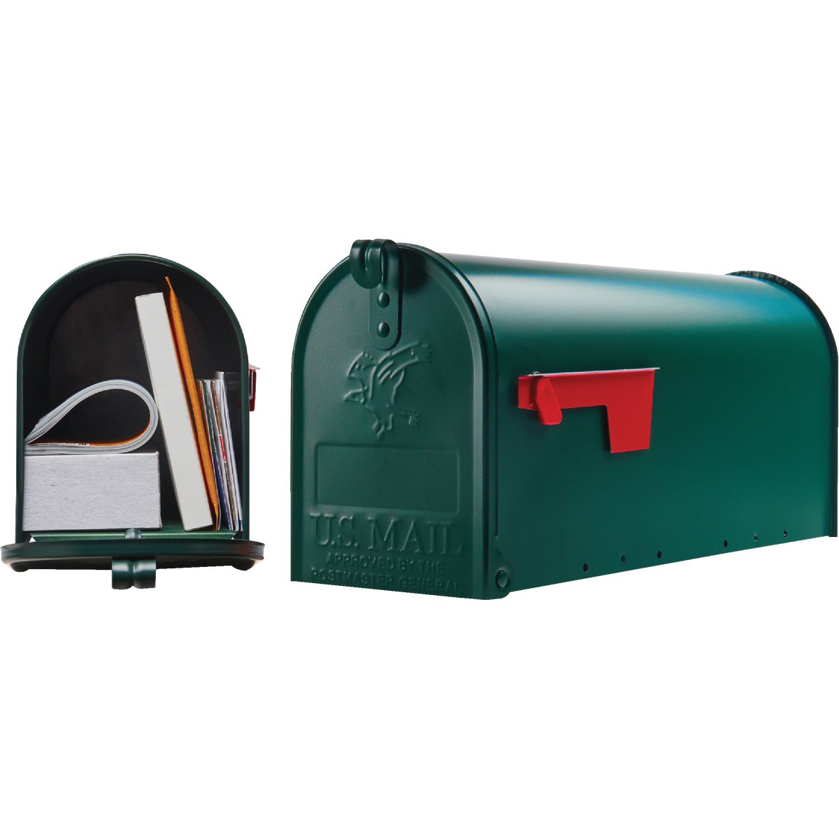 Gibraltar Elite T1 Green Steel Rural Post Mount Mailbox