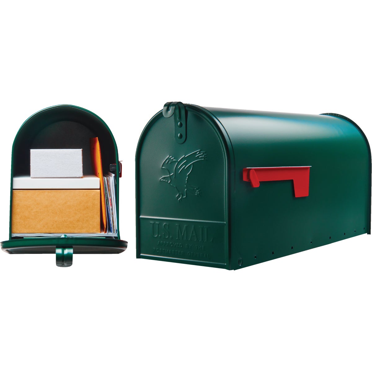 Gibraltar Elite T2 Large Green Steel Rural Post Mount Mailbox