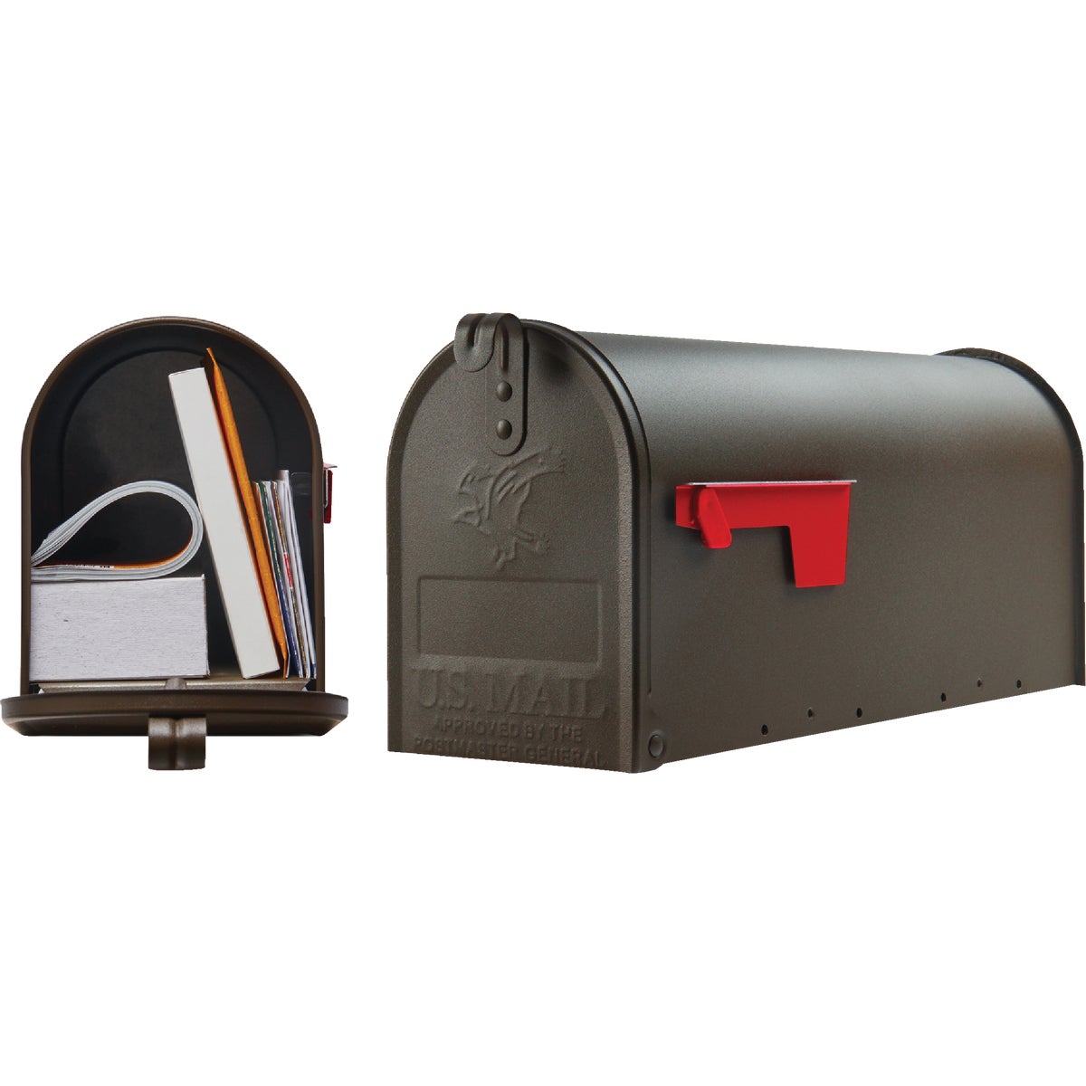 Gibraltar Elite T1 Bronze Steel Rural Post Mount Mailbox